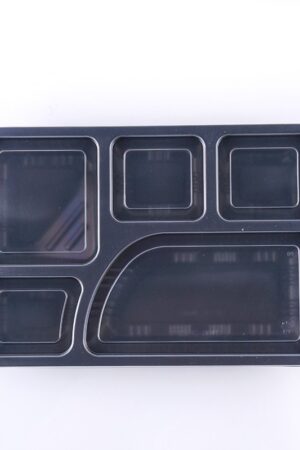 BOITE RECTANGULAIRE NOIRE 5 COMPARTIMENTS A/C WUGE X 3PQTS DE 50PCS