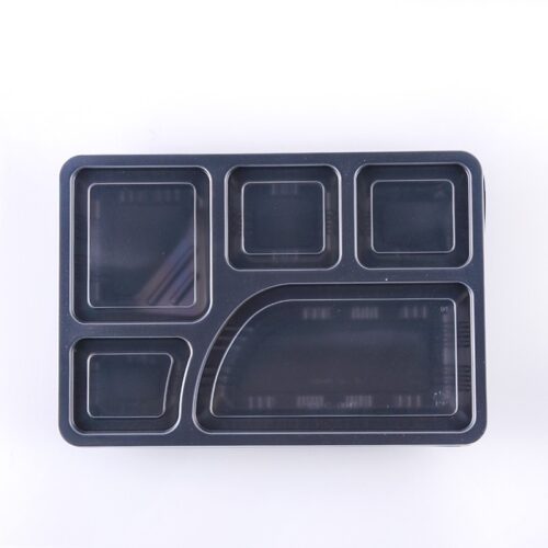 BOITE RECTANGULAIRE NOIRE 5 COMPARTIMENTS