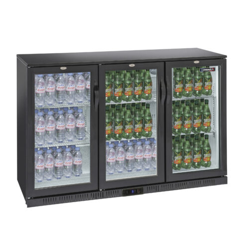 Arrière-bar réfrigéré 3 portes vitrées Coulissantes (312L / 220 Bouteilles)