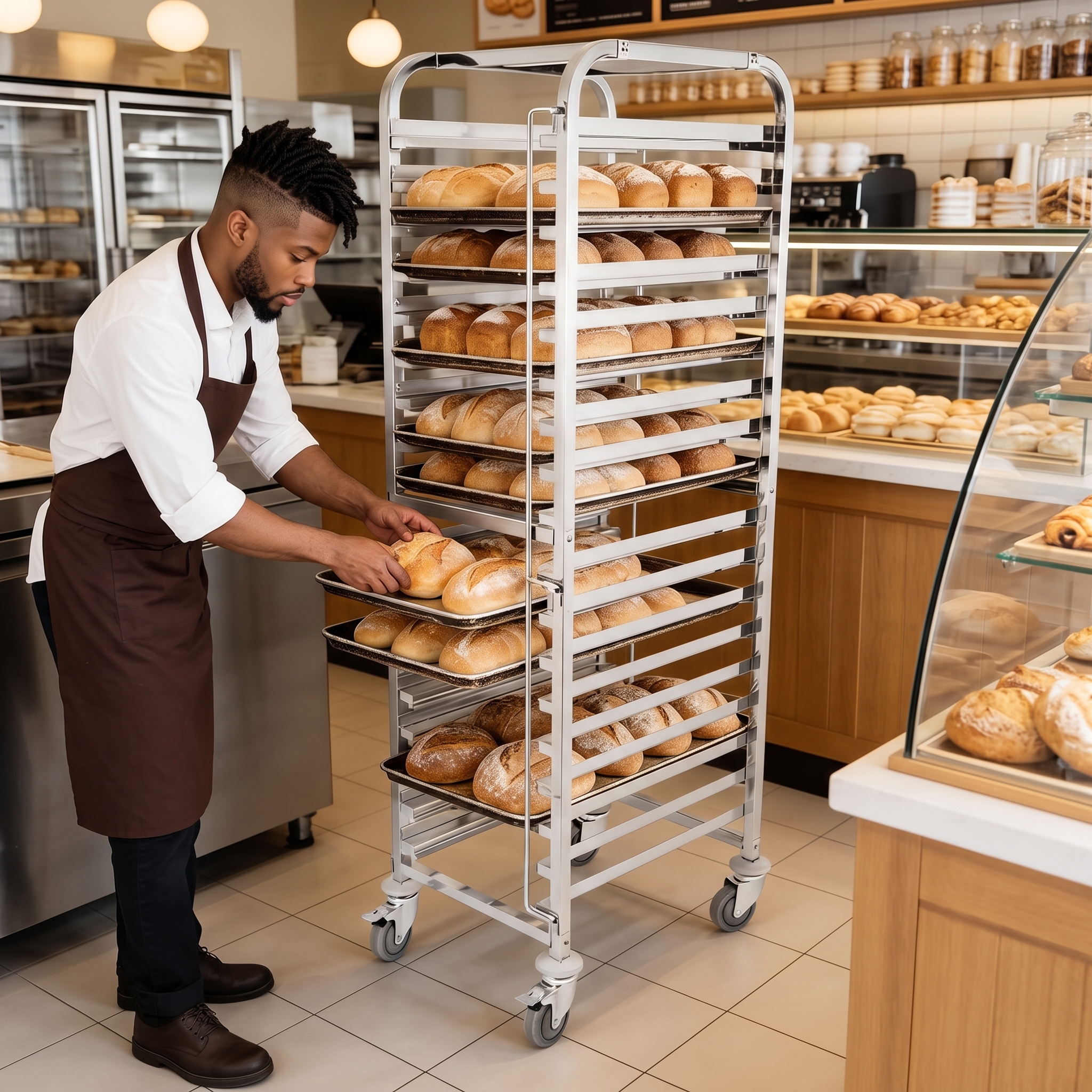 Chariot inox 15 niveaux Professionnel (Pâtissier 600x400 mm) – Image 2